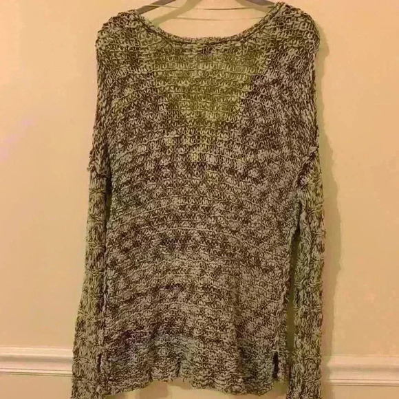 free people grey open knit sweater, size medium, EUC - Picture 4 of 5